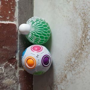 A stress ball and a magic fidget ball